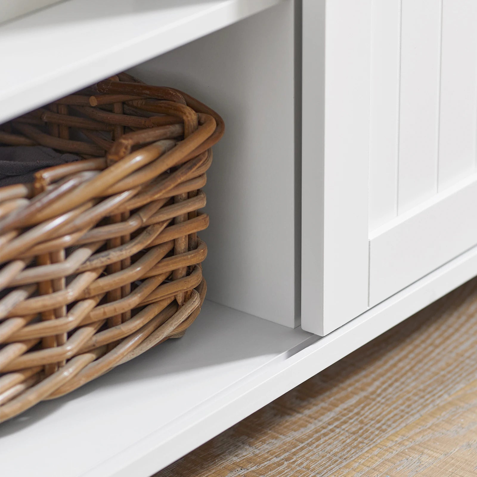 Witte keukenkast met schuifdeuren 104x93x35 cm – Moderne opbergkast voor keuken en woonkamer
