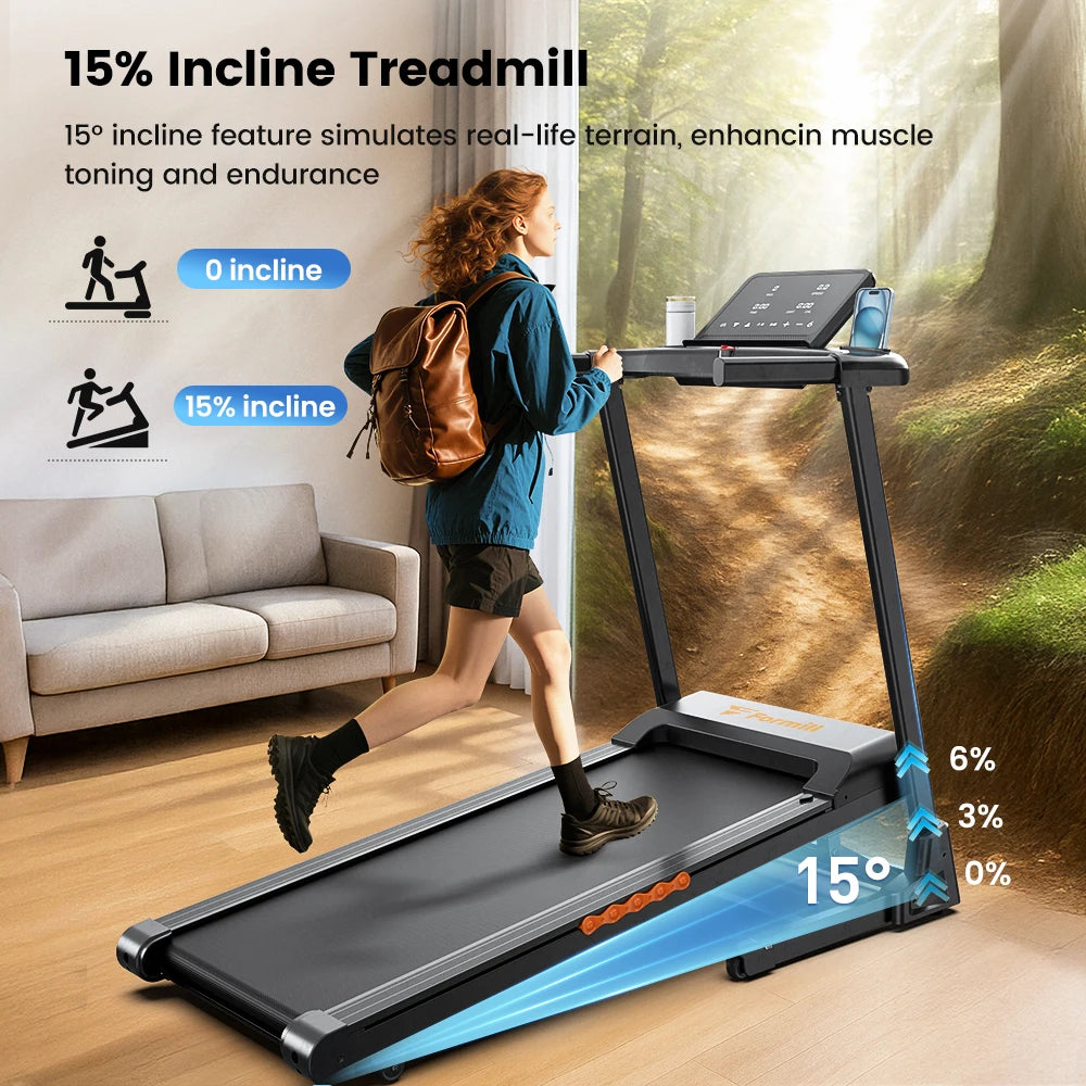 Opvouwbare Loopband – 3.0HP Motor, 15% Helling, Stil en Krachtig voor Thuisgebruik