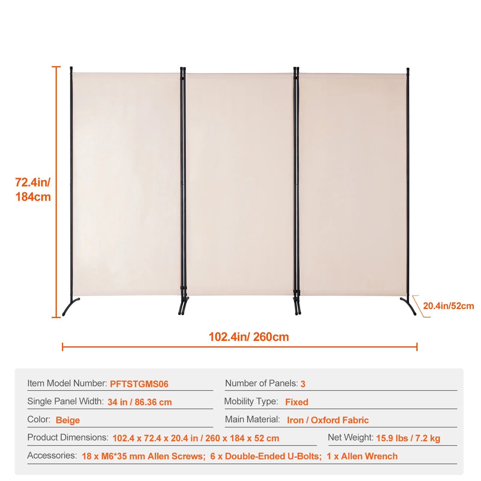 Vouwbare Kamerscheiding 3/4/6 Panelen – Privacy Scherm voor Woonkamer en Kantoor