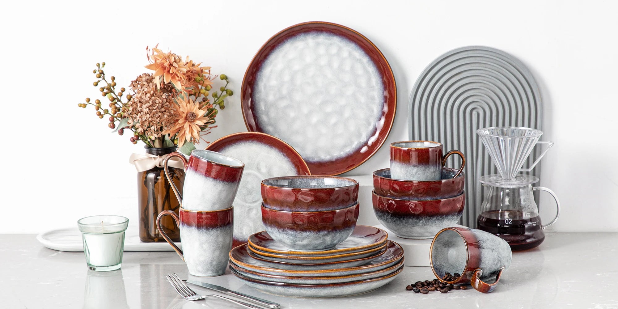 Serviesset 16/32/48-delig – Keramiek Servies voor 4, 8 of 12 Personen – Modern Design