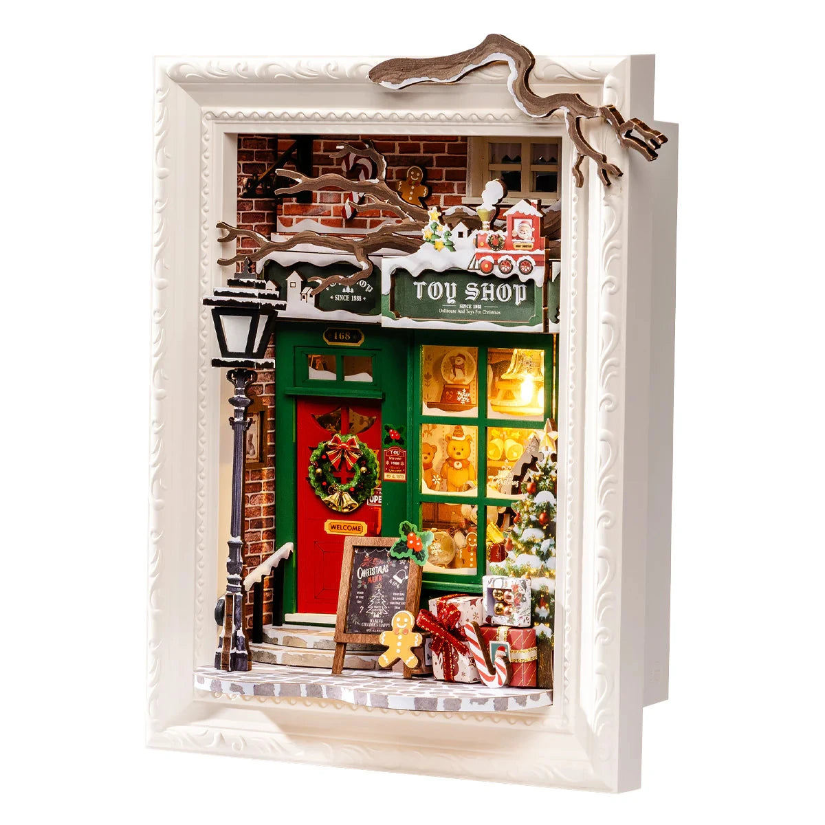 3D LED Kerst Diorama Houten Puzzel – Sfeervolle Kerstdecoratie & Creatief Cadeau voor Volwassenen