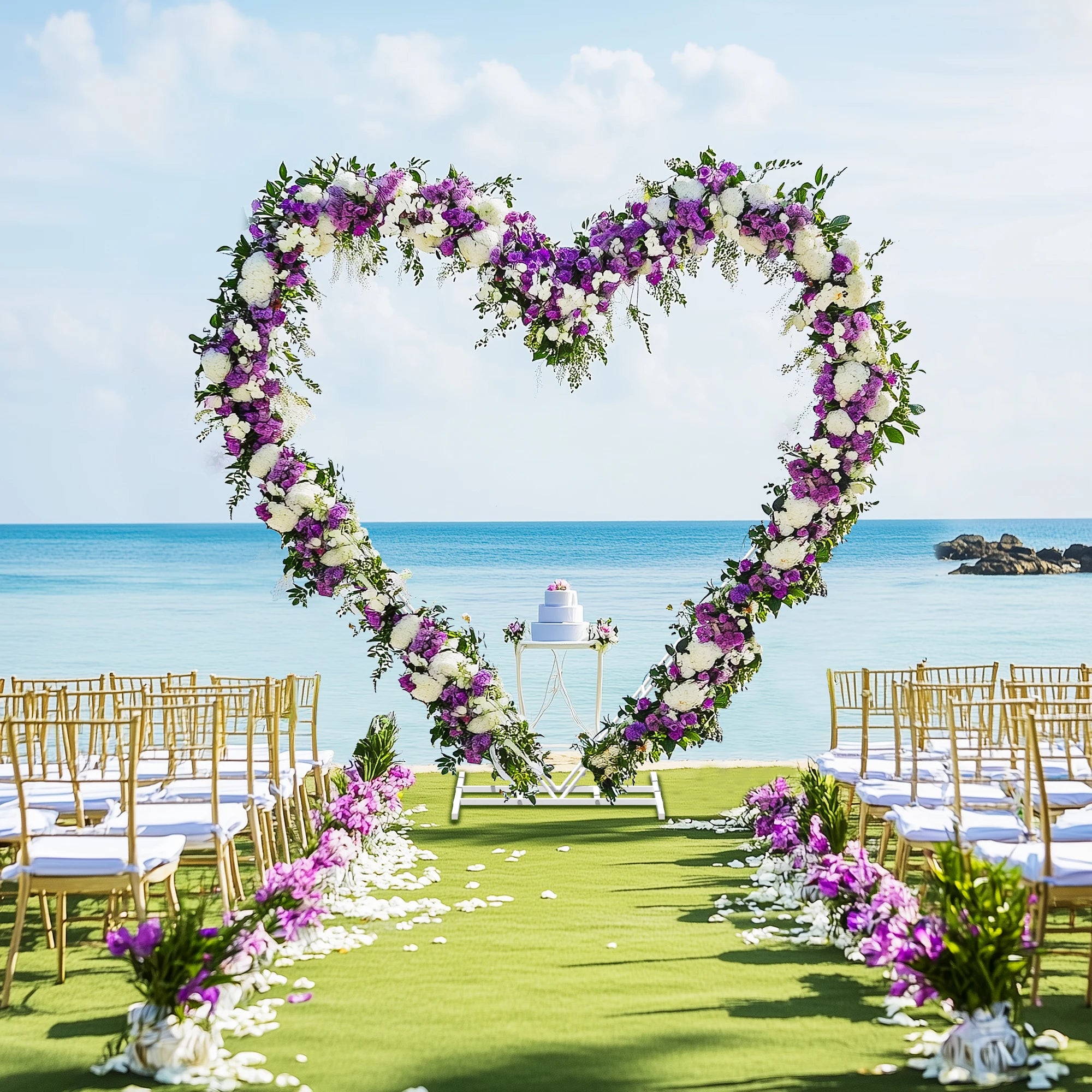 H1 Hartvormige Metalen Bruiloft Boogstandaard – Decoratieve Achtergrond voor Ceremonies