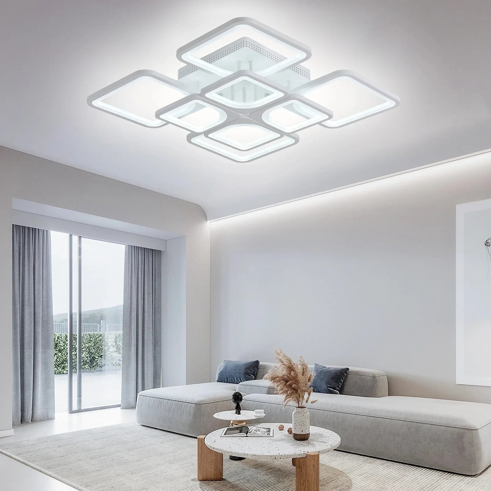 Slimme Vierkante LED Plafondlamp – Dimbare Minimalistische Plafondverlichting met Afstandsbediening & App