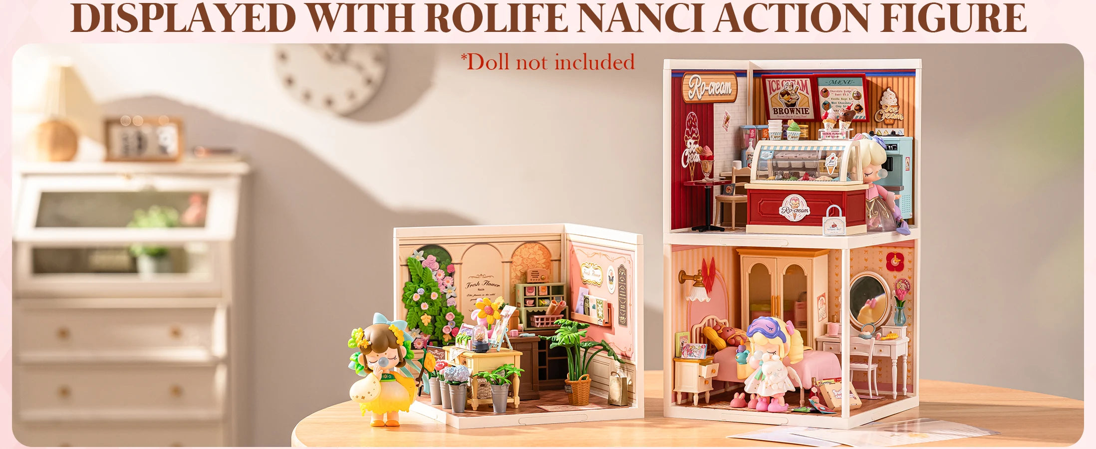 3D Puzzel Miniatuur Roze Slaapkamer – DIY Bouwset voor Creatieve Hobbyisten en Poppenhuisfans