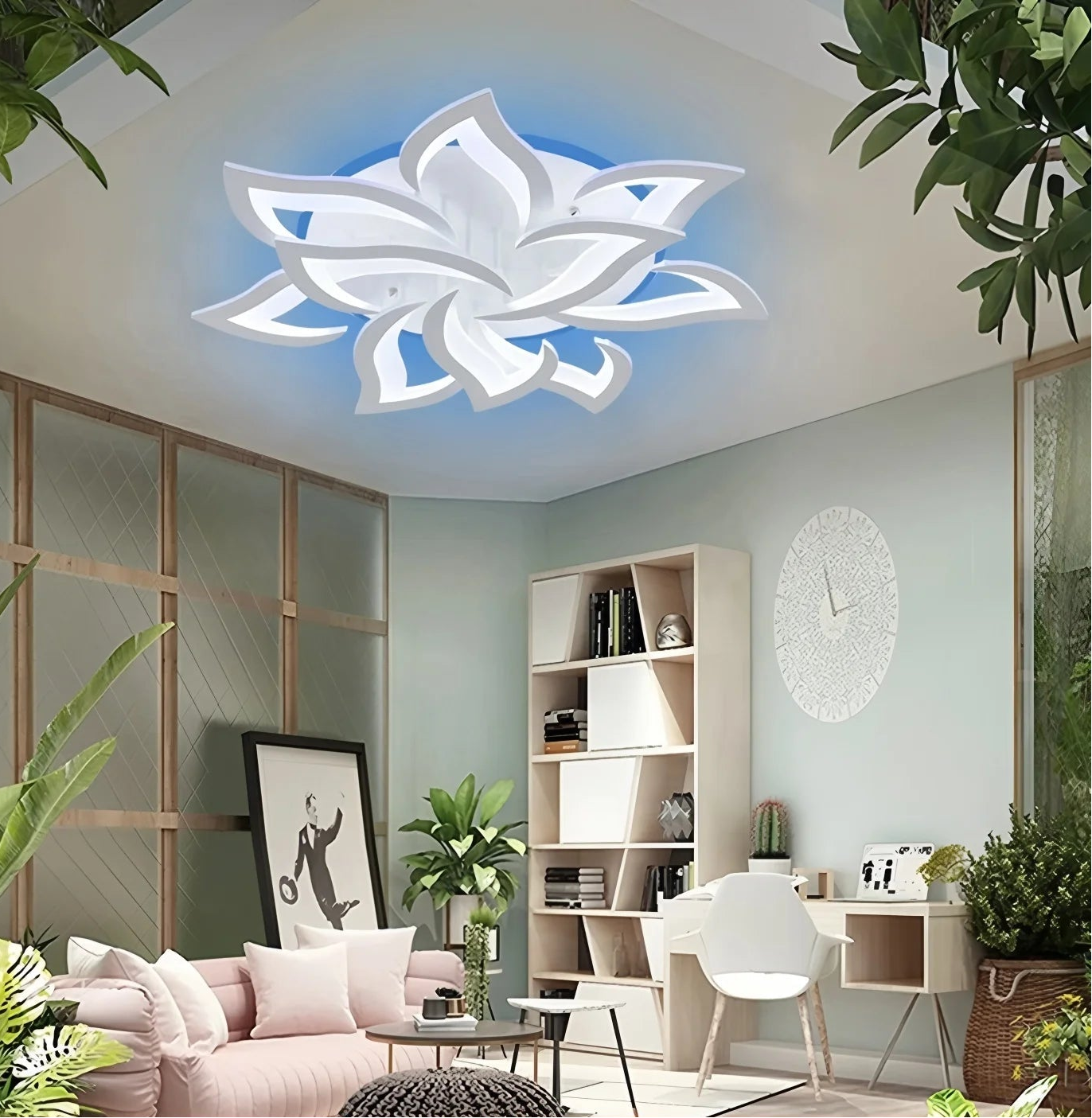 Slimme LED Plafondlamp – Dimbare Moderne Verlichting met Afstandsbediening en RGB Sfeerverlichting