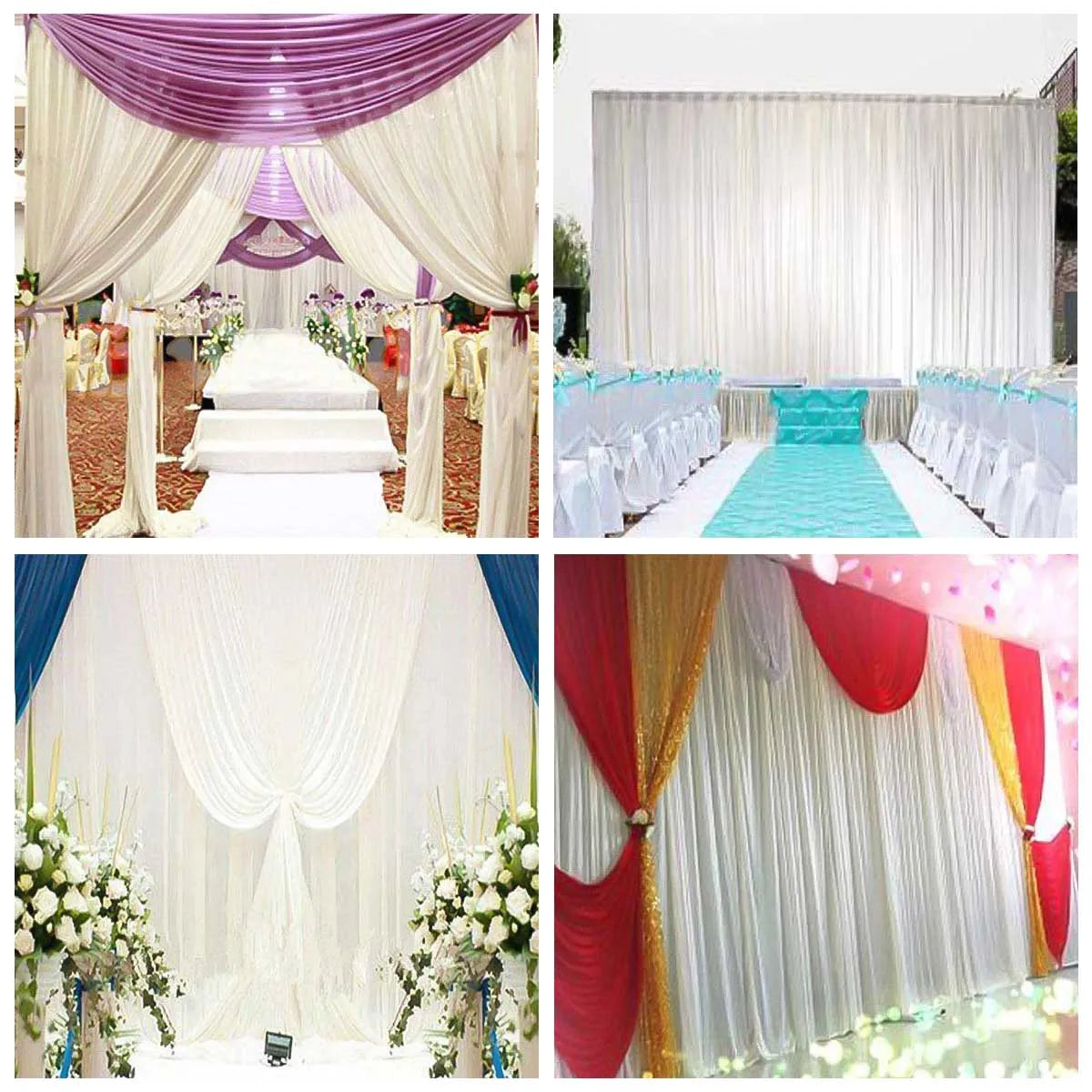 Witte Backdrop Gordijn 3x3M – Plooien Decoratie voor Bruiloft, Fotografie en Feest Achtergrond