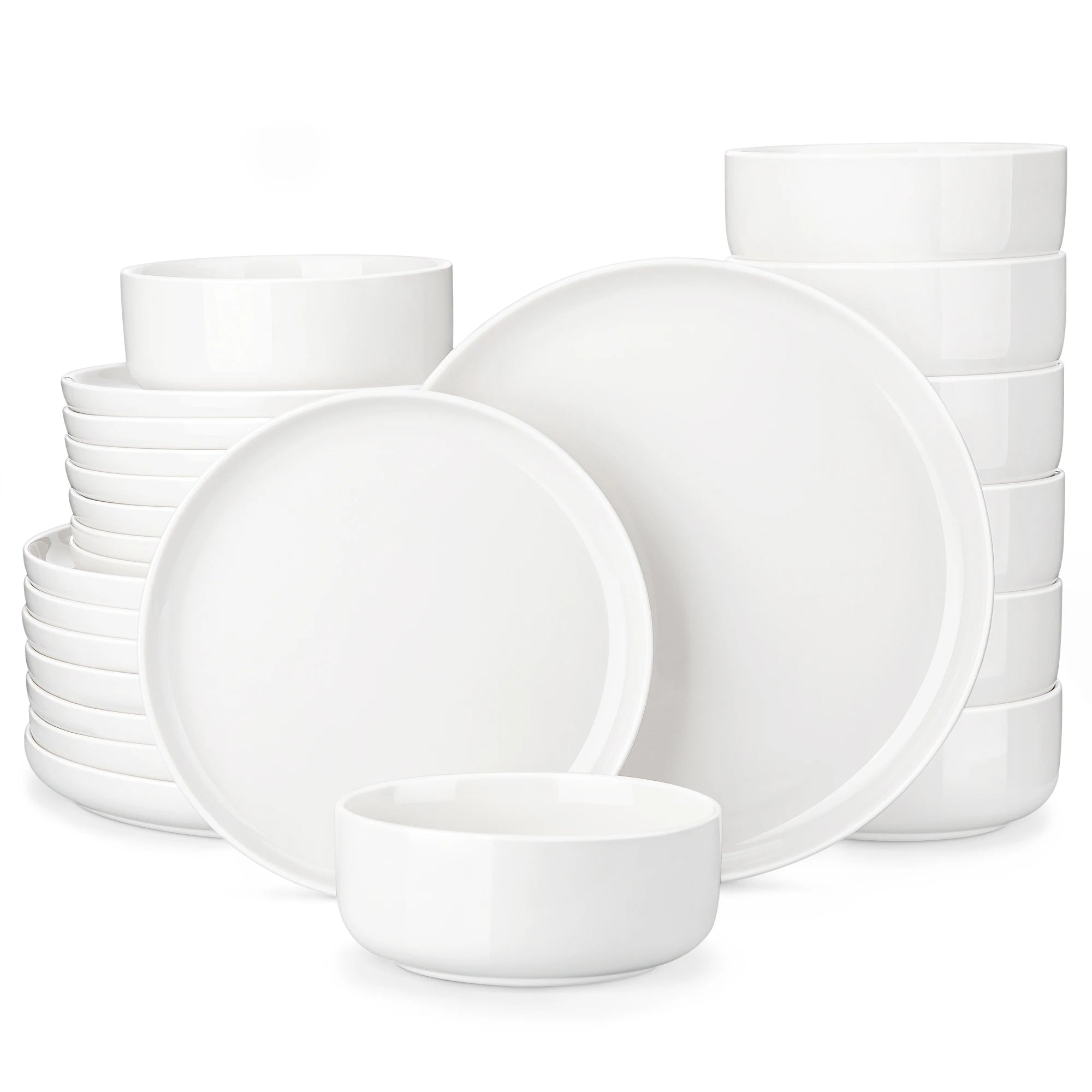 12-delige Serviesset voor 4 Personen – Keramisch Porselein Servies met Borden, Soepborden en Kommen – Modern & Duurzaam