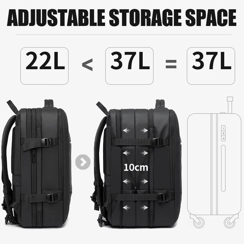 Grote Waterdichte Uitbreidbare Rugzak – 17,3″ Laptop, Grote Capaciteit Voor Reizen, Hiking & Zakelijk