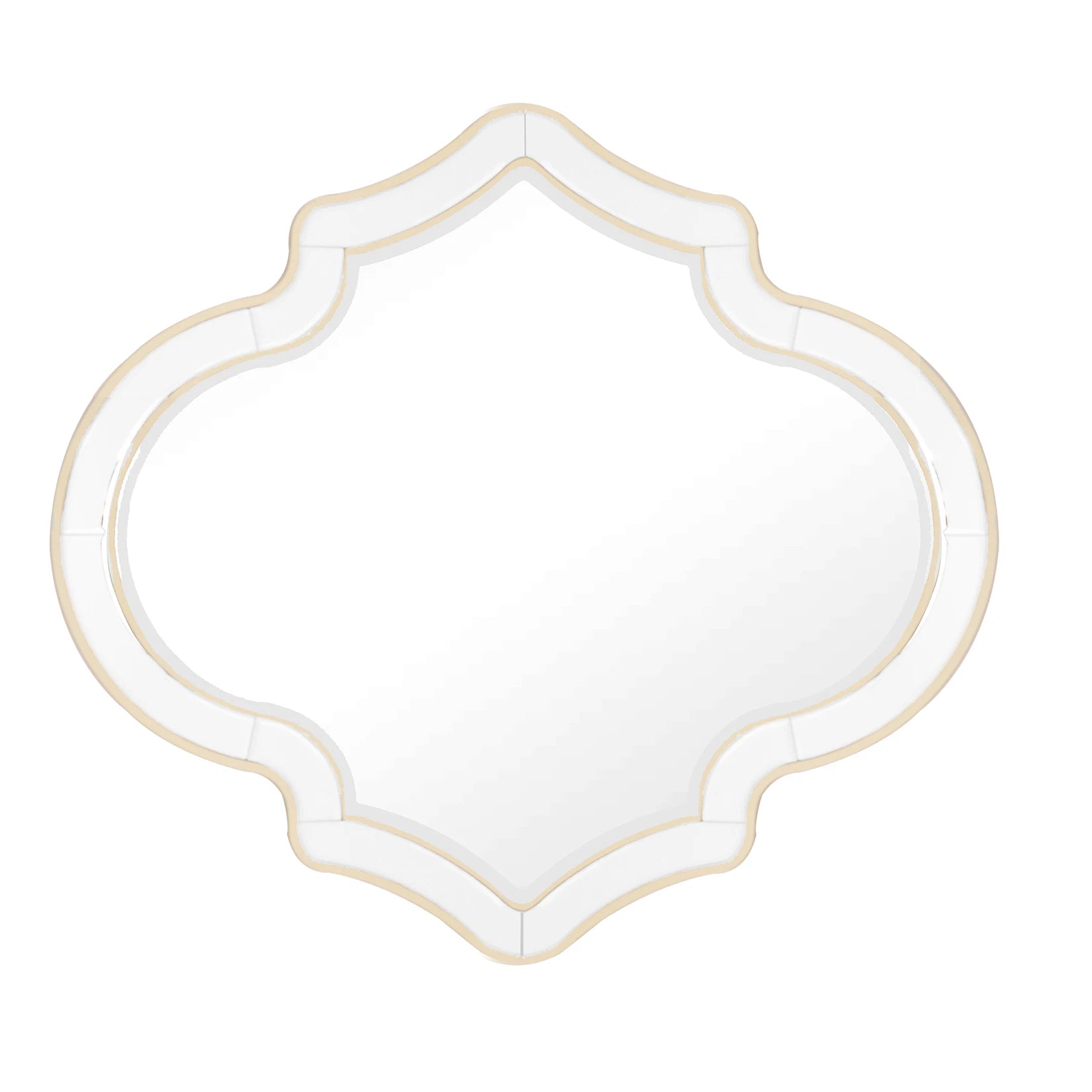 Grote Luxe Gouden Wandspiegel met Facetglas en Houten Lijst – Decoratieve Spiegel voor Woonkamer