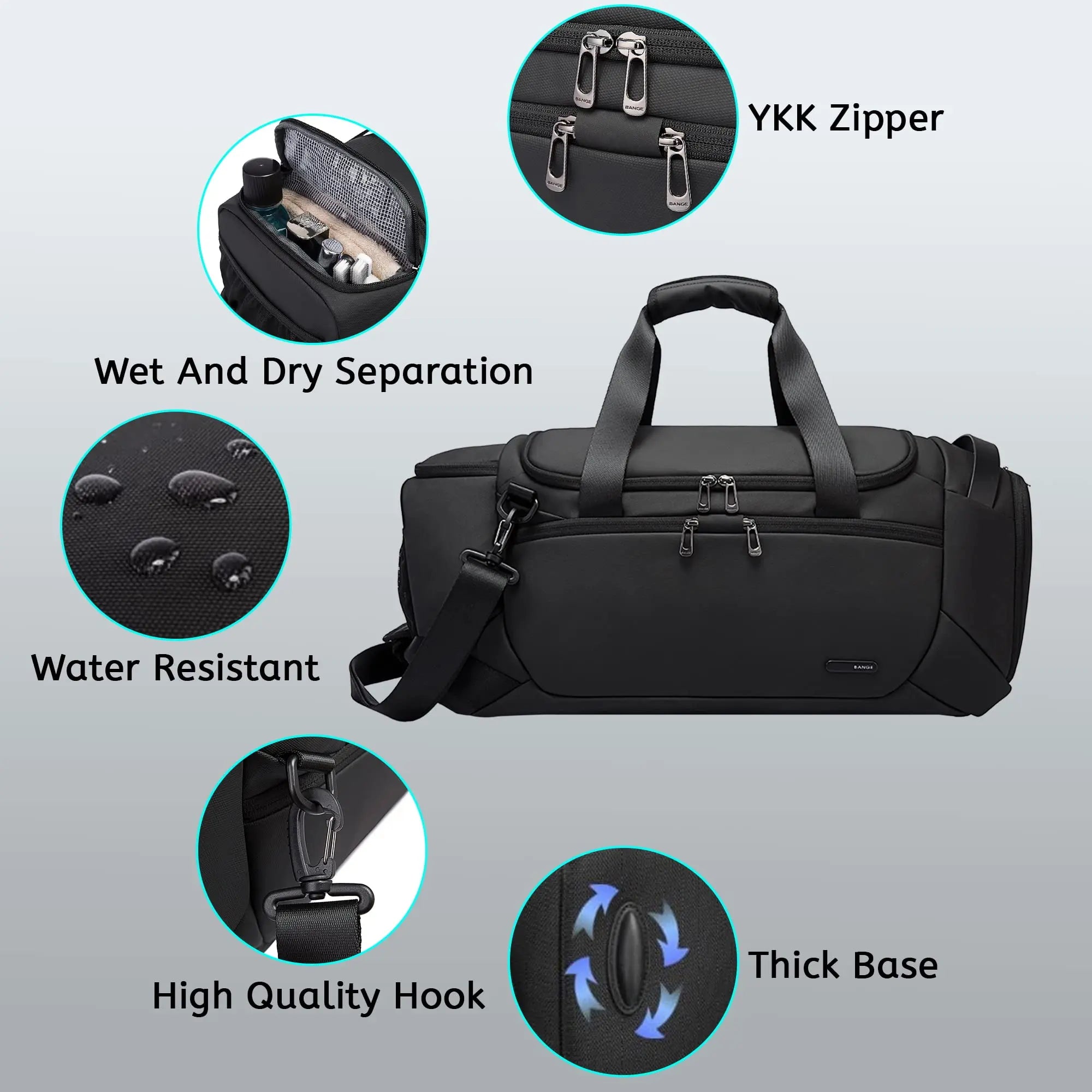 Waterdichte Duffel Tas met Schoenenvak 21″ – Gymtas voor Mannen met Nat & Droog Compartiment, Reistas Sport & Fitness