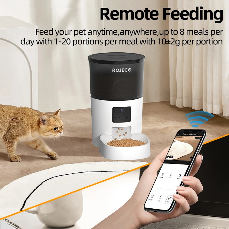 Automatische Kattenvoerautomaat met Camera en Stemfunctie – Slimme Voerdispenser voor Katten en Honden met App & Timer