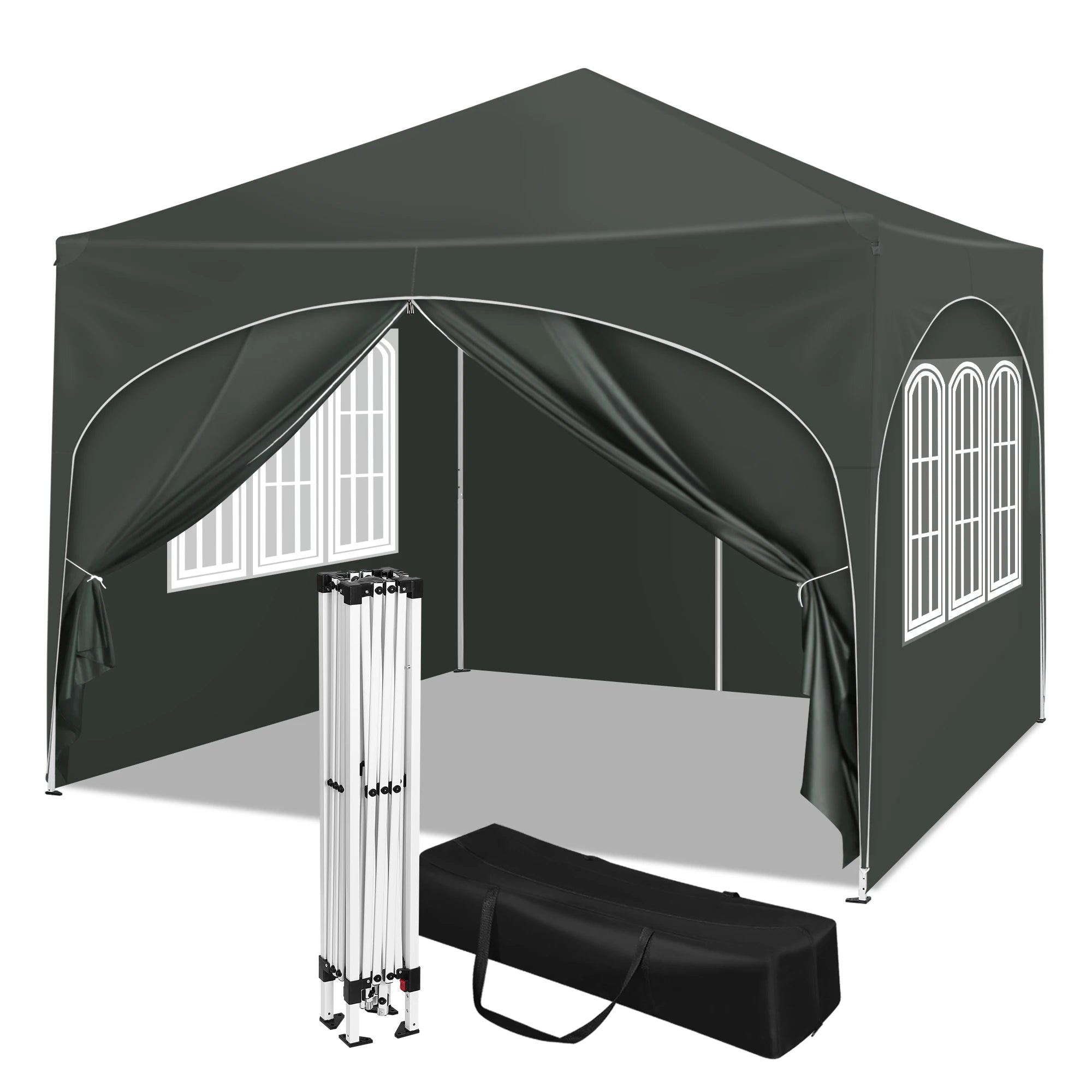 Opvouwbare Partytent 3x3 m Waterafstotend – Pop-up Tuintent met 4 Zijwanden, UV50+ Bescherming & Draagtas