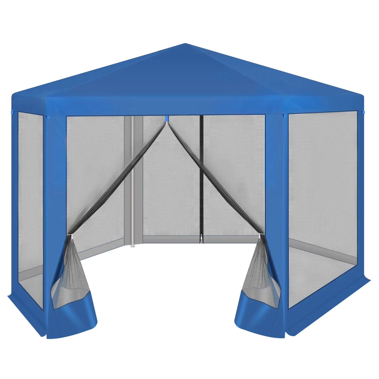 Tuinpaviljoen 3,8 x 3,3 m met Klamboe – Tuinhuisje met Mesh Zijwanden, UV-Bescherming & Luifel voor Tuin en Terras