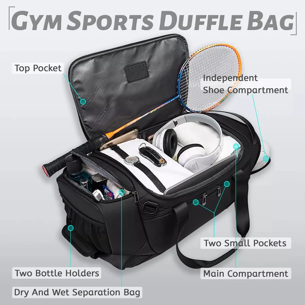 Waterdichte Sporttas voor Mannen – Gym & Fitness Training Outdoor Reistas Met Scheiding Droog/ Nat