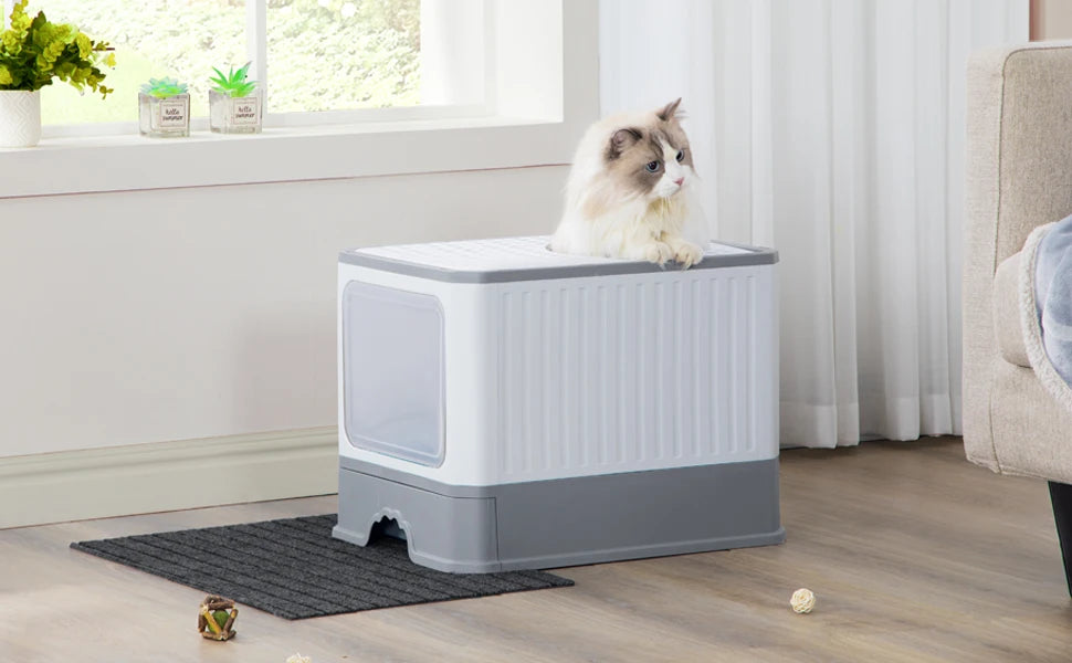 Kattenbak met lade en deksel – ruime kattenbak voor katten tot 15 kg