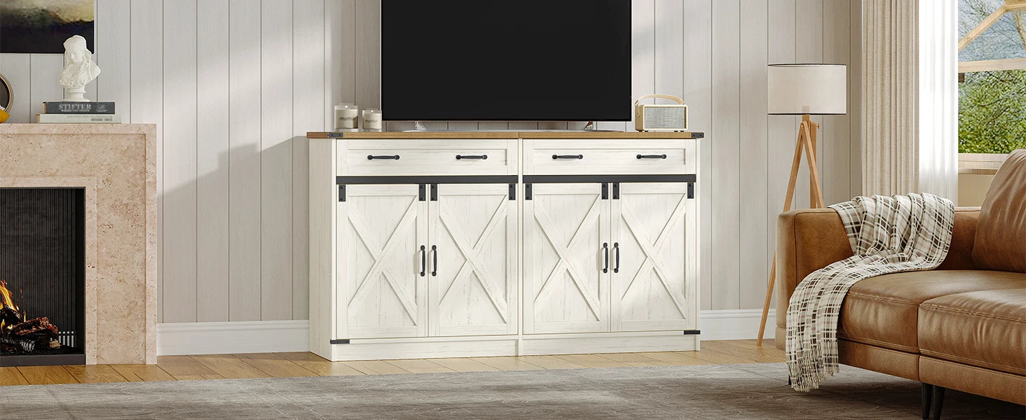 Ruime Keukenkast Sideboard met 1 Lade & 2 Deuren – Verstelbare Planken & Robuuste Opslagkast voor Woonkamer en Keuken