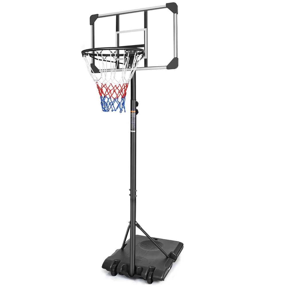 Draagbare Basketbalring 170-213 cm – Verstelbare Basketbalpaal met Wielen voor Binnen en Buiten – Zwart
