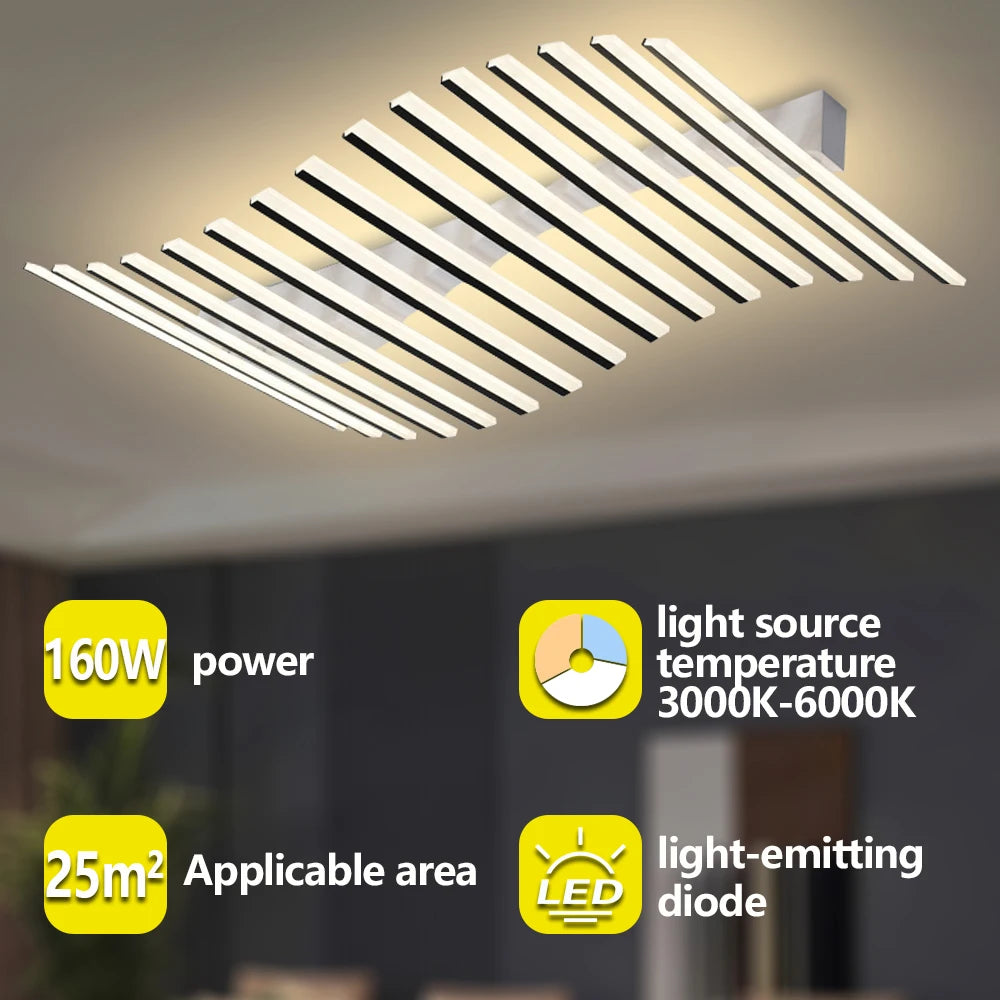 Dimbare LED Plafondlamp Golfvorm – Moderne Design Plafondlamp met Afstandsbediening & 3 Lichtkleuren