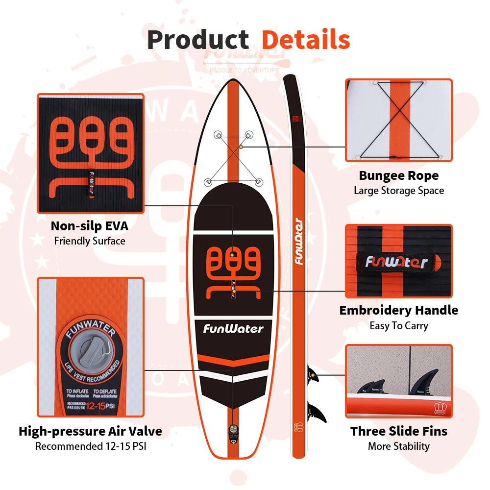 Opblaasbaar SUP Board – Stand Up Paddle Board 335 cm met Antislip Deck – Complete Set voor Beginners & Gevorderden