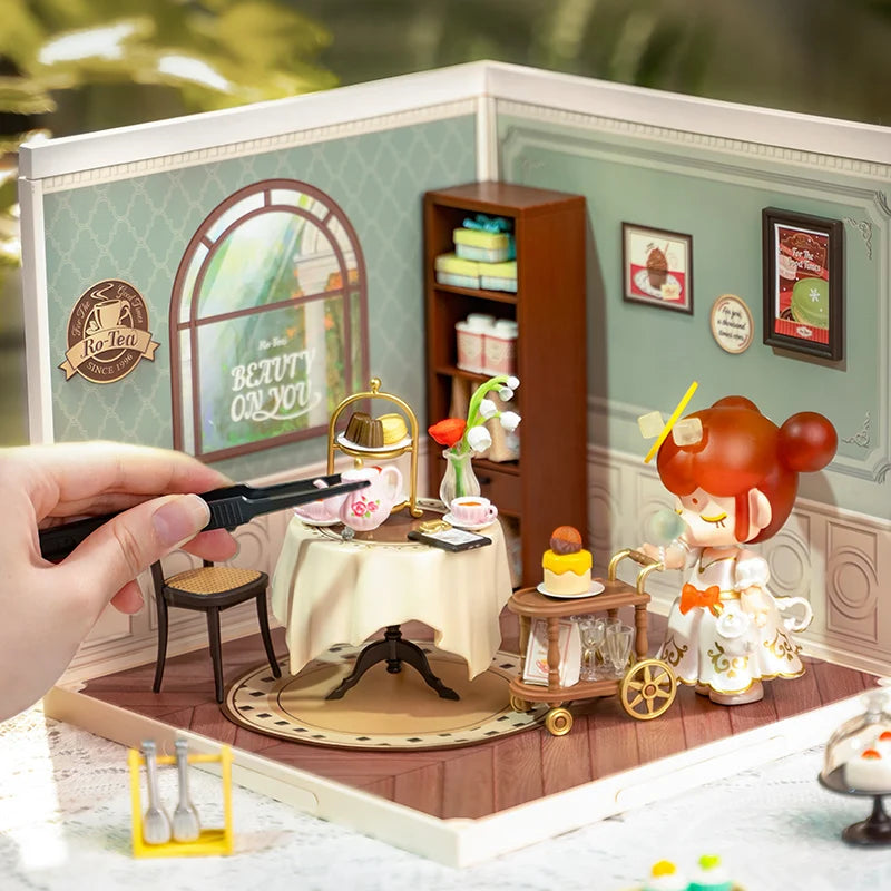 Miniatuur Poppenhuis Bouwset – Burgers Bar Thema – Creatieve DIY Bouwstenen voor Kinderen en Tieners