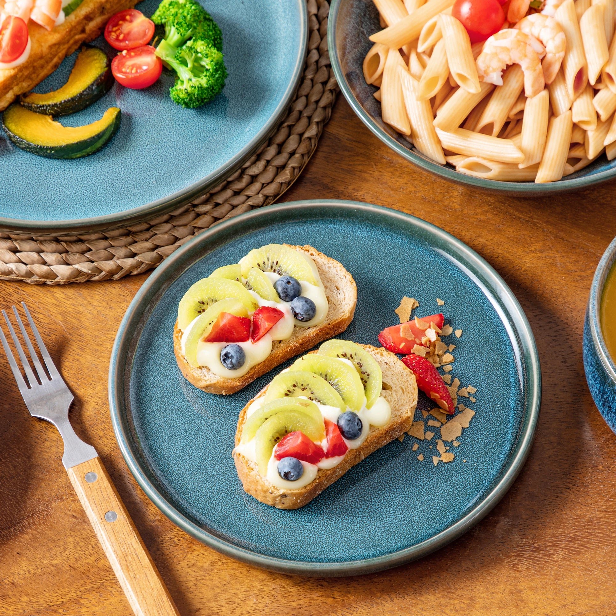 Keramisch Servies Blauw 16-delig – Set voor 4 Personen