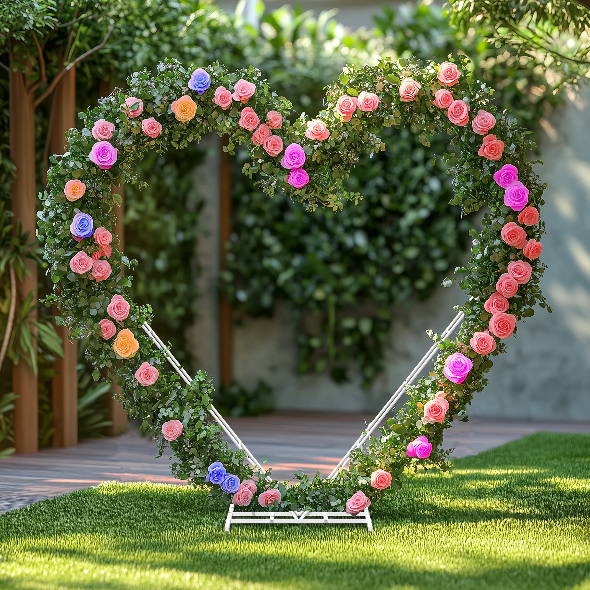 H1 Hartvormige Metalen Bruiloft Boogstandaard – Decoratieve Achtergrond voor Ceremonies
