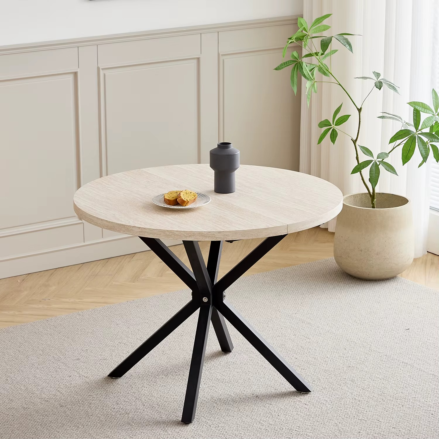Nordic Ronde Eettafel – Massief Hout, Scandinavische Stijl, 100 cm