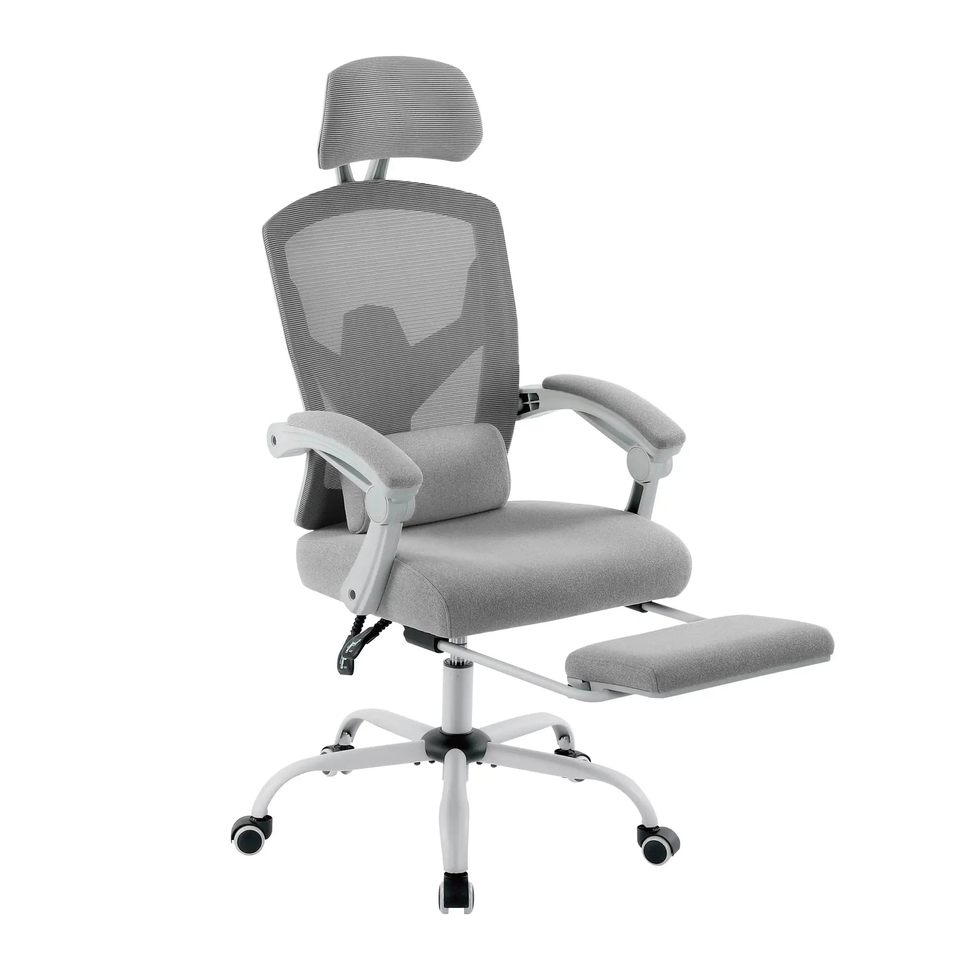Ergonomische draaistoel met hoge rugleuning | Mesh bureaustoel met lendensteun en verstelbare functies