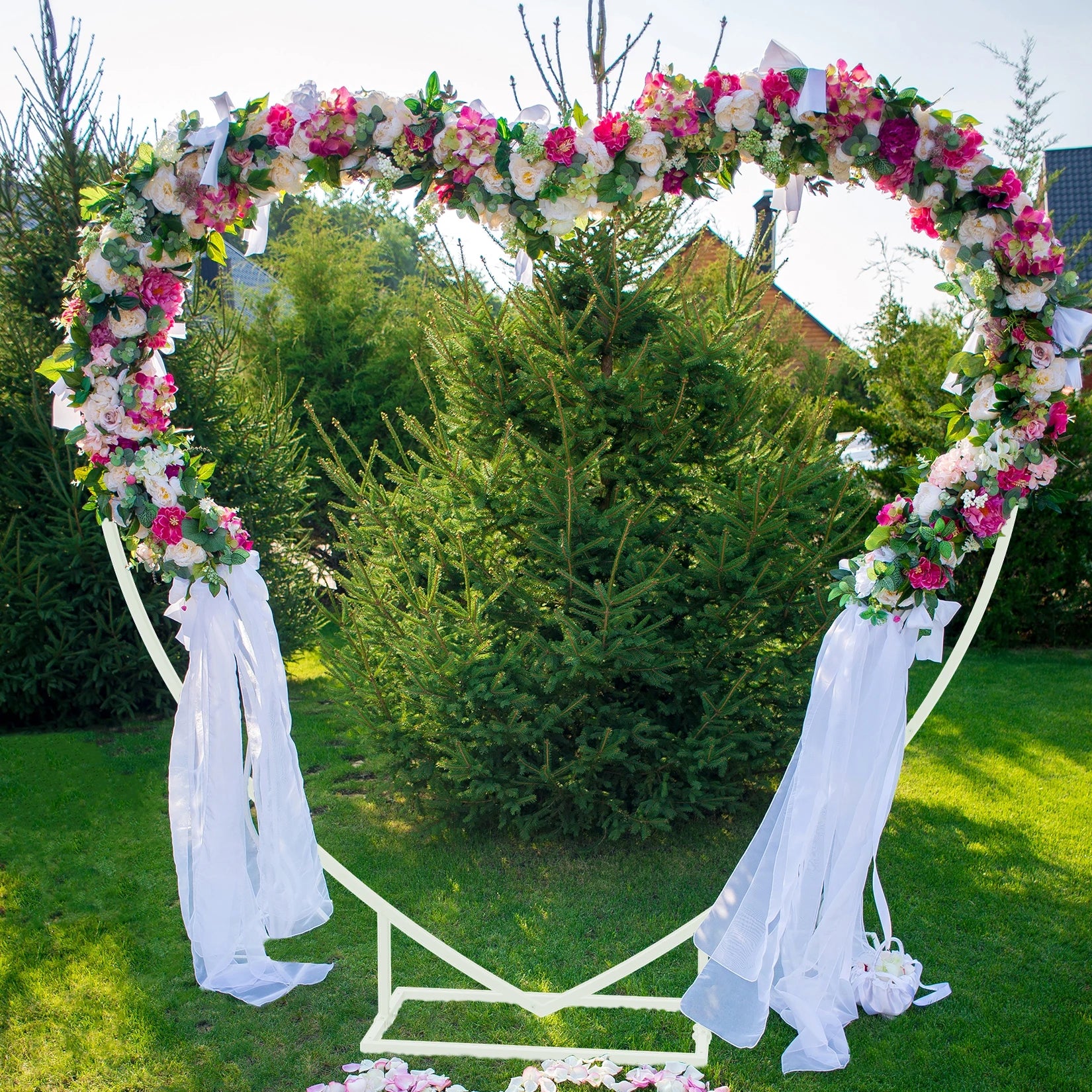 Hartvormige Ballonnenboog Wit Metaal 2.2m – Bruiloft Arch Stand Frame – Backdrop voor Verloving, Valentijn & Feest Decoratie