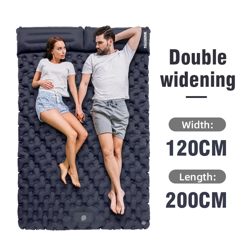 Opblaasbaar Camping Matras voor 2 Personen met Ingebouwde Pomp – Ultralicht, Compact & Waterdicht Slaapmatje voor Kamperen, Trekking & Festivals