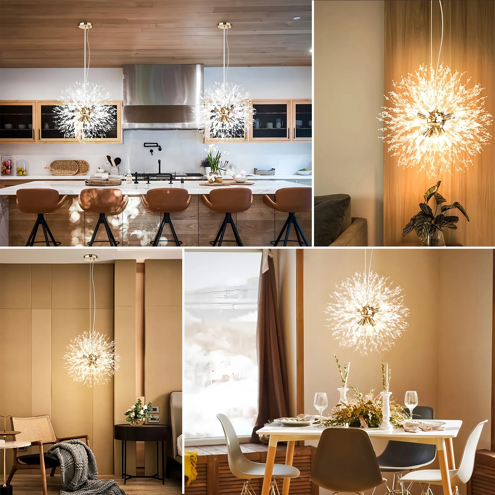 Luxe LED Kristallen Plafondlamp Paardenbloem – Moderne Gouden Kroonluchter – Design LED Lamp Woonkamer & Eetkamer