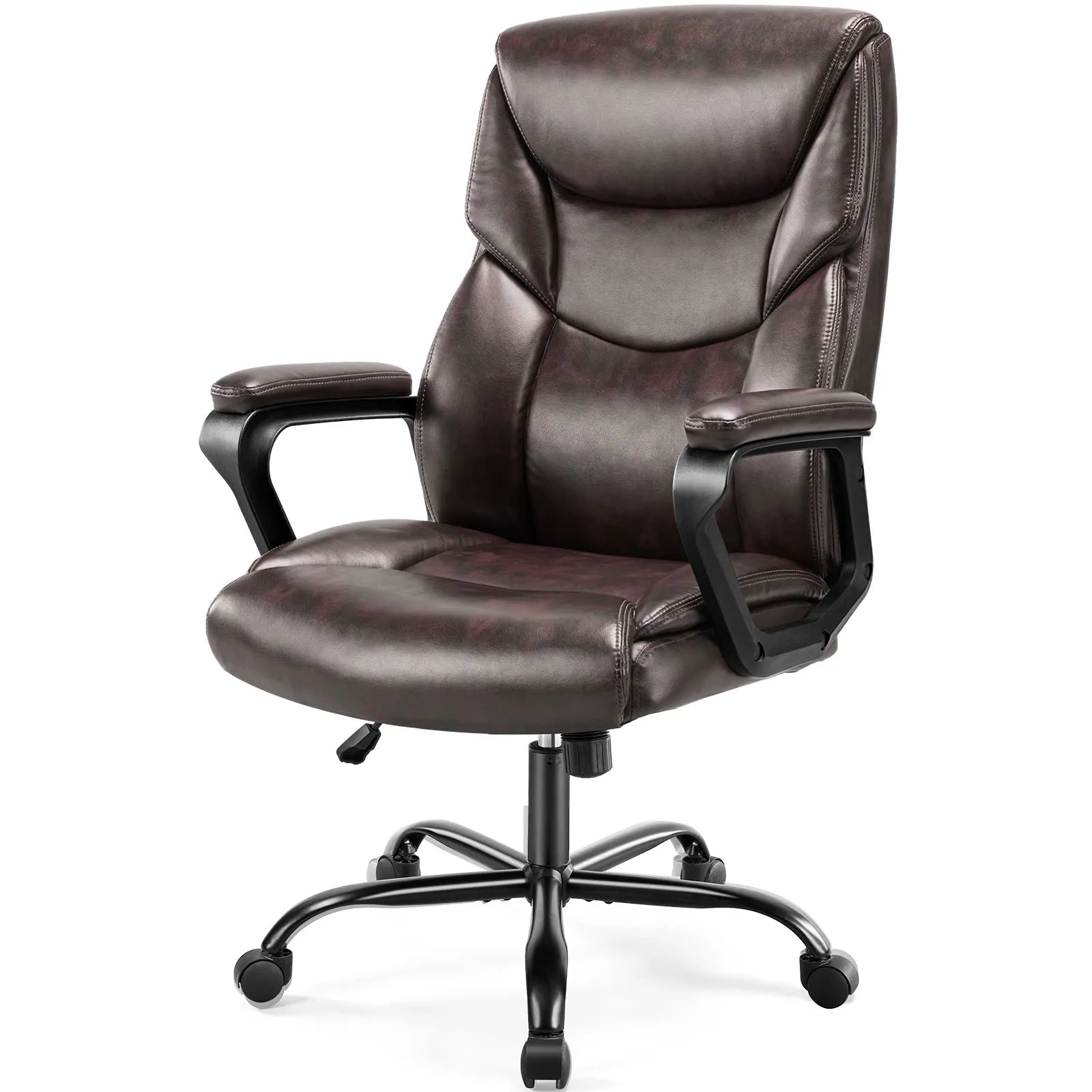 Ergonomische PU Leren Bureaustoel met Rug‑ en Lendensteun – Verstelbare Draaistoel voor Kantoor & Gaming