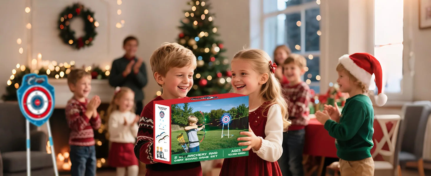 LED Nachtlampje Boogpijl Speelgoedpistool – Kindvriendelijke Boogschietset met Glow-in-the-Dark Doelbord – Veilig en Educatief Speelgoed voor Kinderen