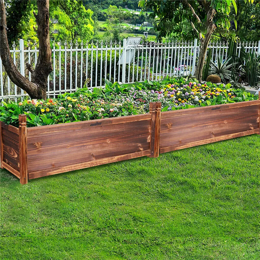 Houten Verhoogde Plantenbak Buiten – Massief Dennenhout Bloembak voor Tuin & Balkon – Verhoogde Tuinbak voor Groenten, Kruiden en Bloemen