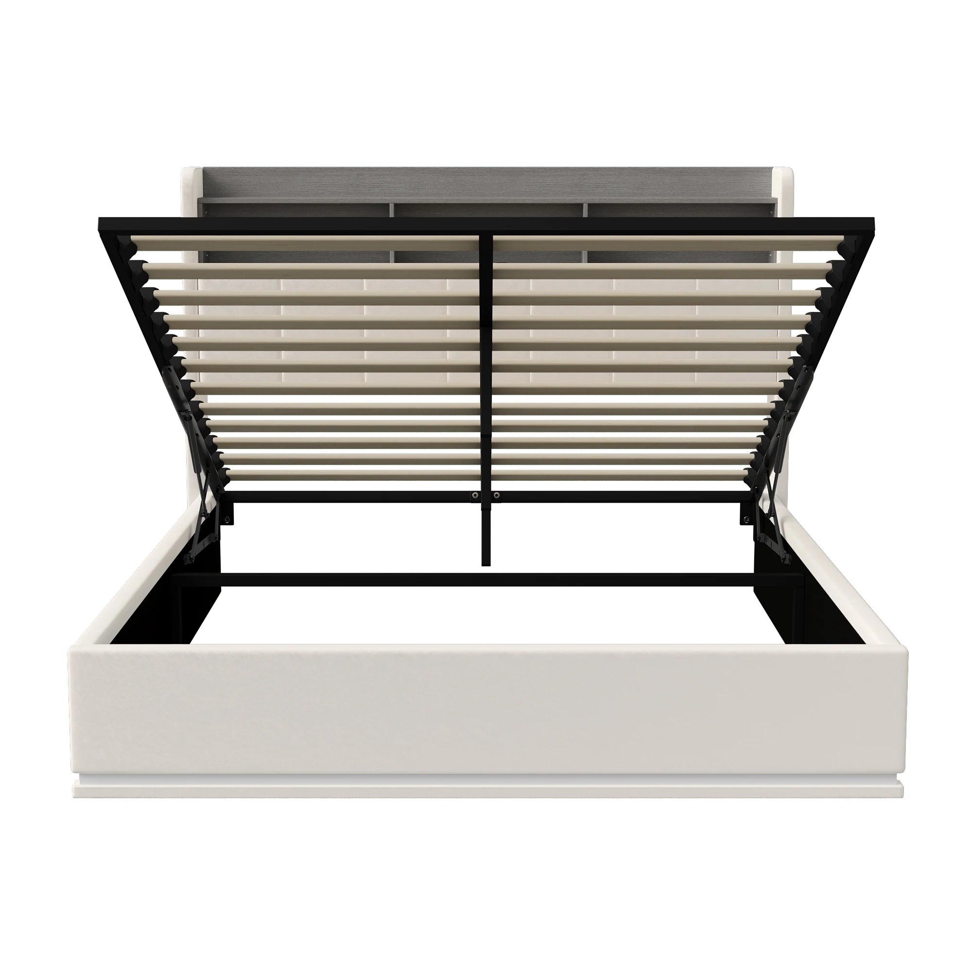 Gestoffeerd bed 140x200 cm met LED verlichting en opbergruimte