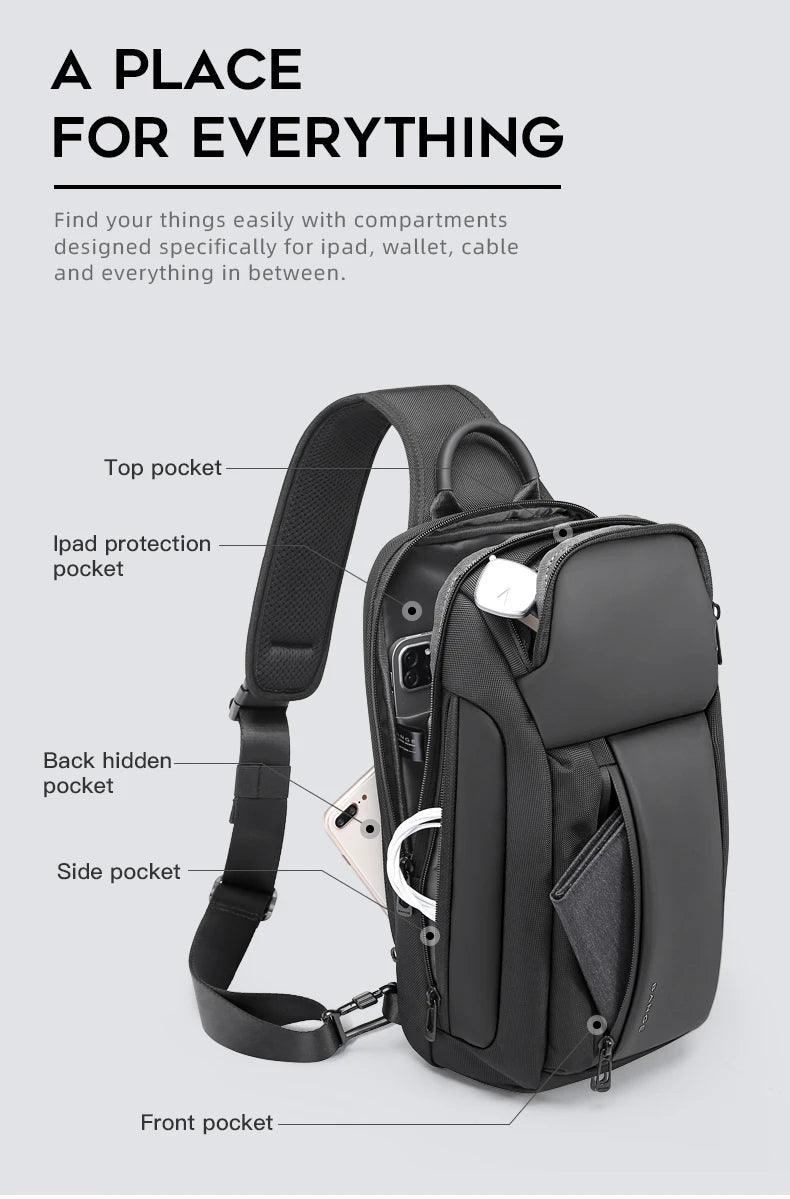 Waterdichte Oxford Crossbody Borsttas – Grote Capaciteit Schoudertas Voor Mannen & Unisex