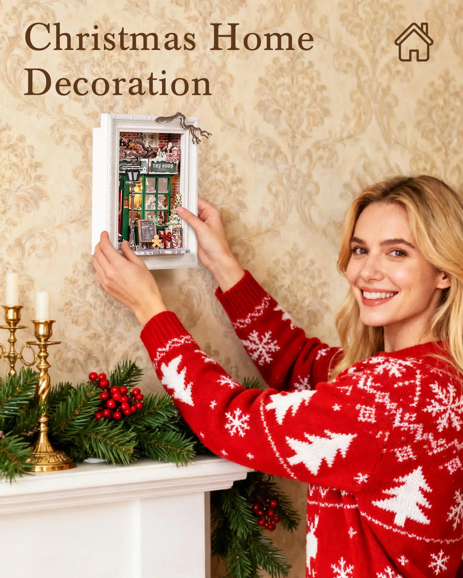 3D LED Kerst Diorama Houten Puzzel – Sfeervolle Kerstdecoratie & Creatief Cadeau voor Volwassenen