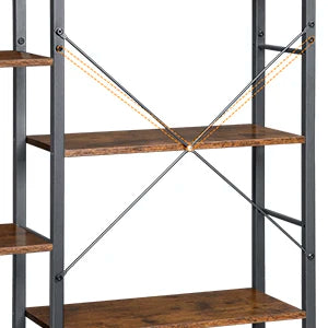 Industriële Boekenkast met 17 Planken – Grote Open Kast met Metalen Frame en Verstelbare Planken voor Woonkamer & Slaapkamer