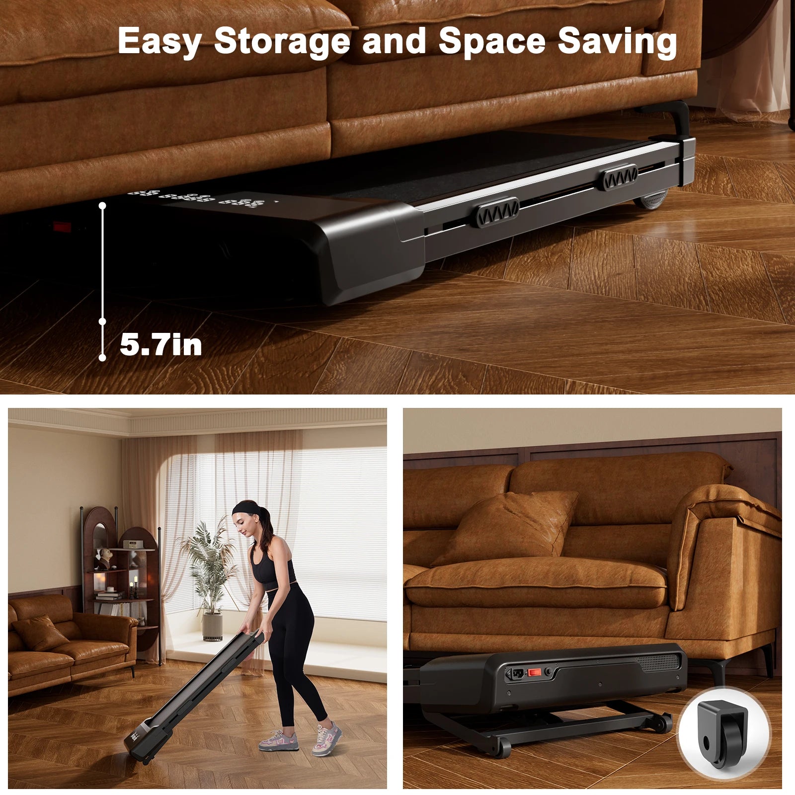 Opvouwbare Walking Pad met Helling 9% – Elektrische Loopband voor Thuis met App en LCD Scherm