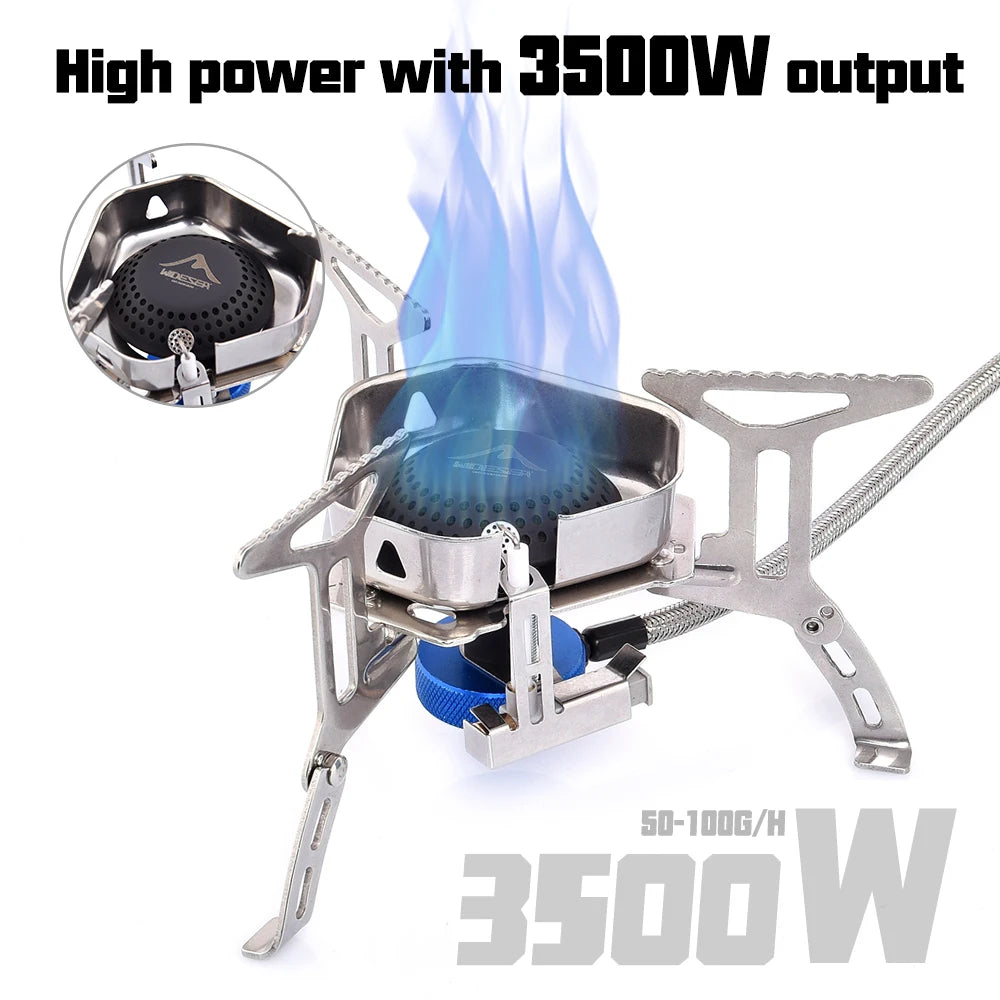 Camping Gaskocher Outdoor 3500W Winddicht – Draagbare Vouwbare Gasbrander voor Kamperen, Survival & Toerisme