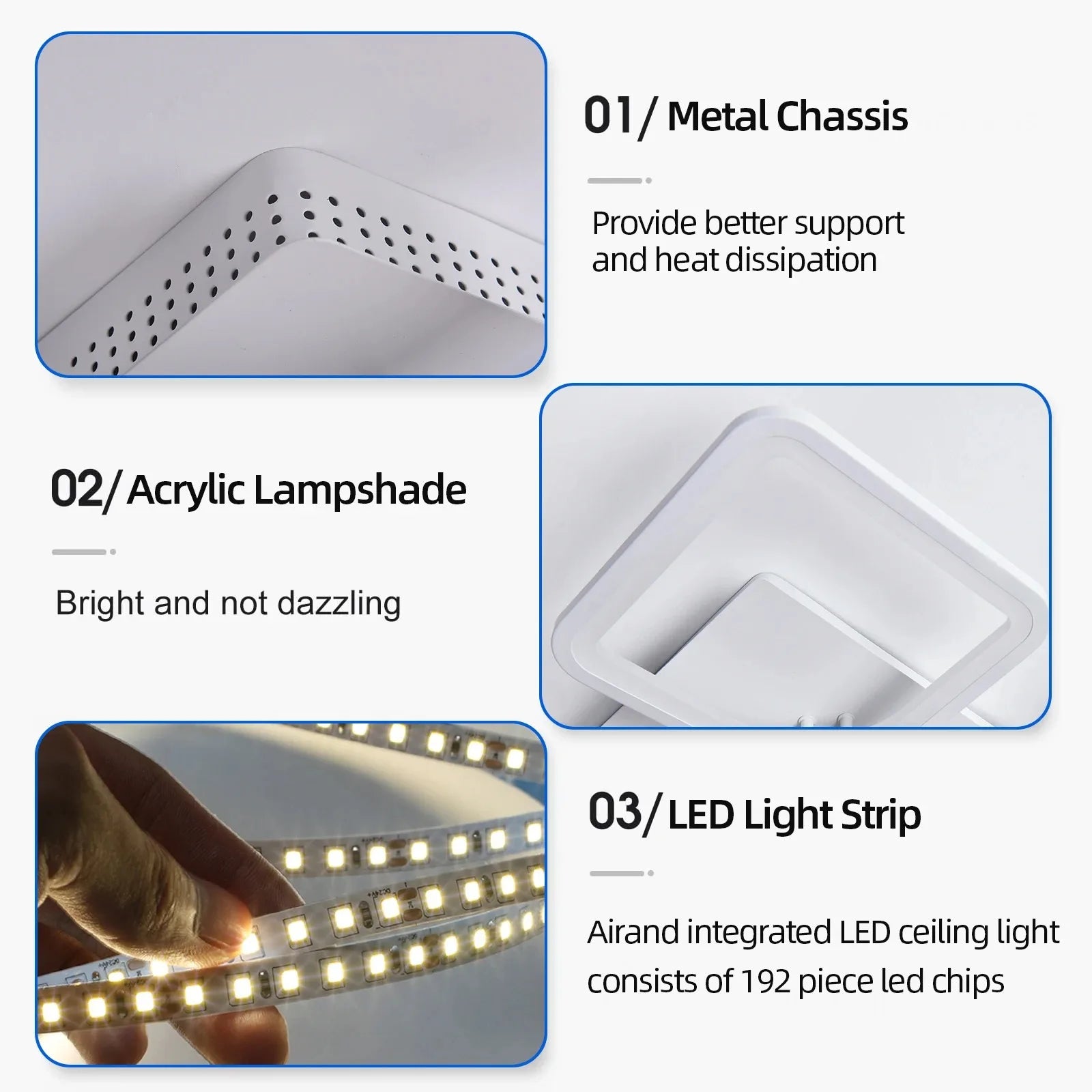 Slimme Vierkante LED Plafondlamp – Dimbare Minimalistische Plafondverlichting met Afstandsbediening & App