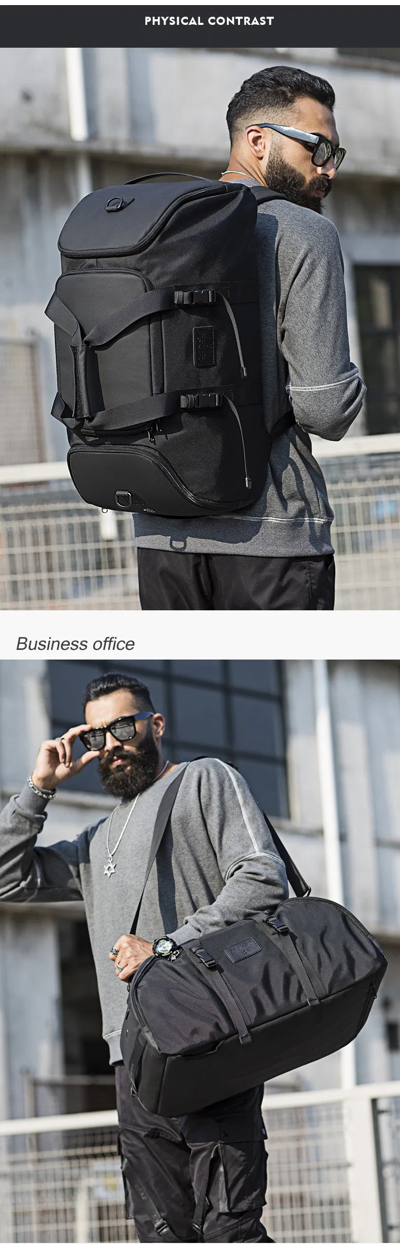 Ruime Waterdichte Reistas Voor Mannen – Multifunctionele Sporttas, Weekend Duffel & Rugzak – Lichtgewicht Oxford Reistas Met Anti‑vlek Bescherming