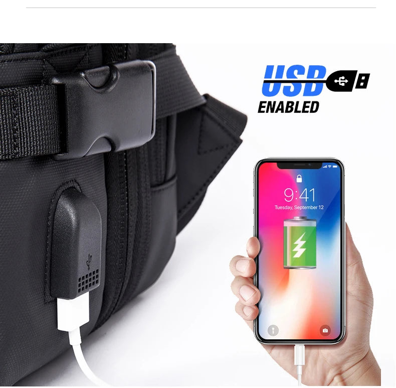 Uitbreidbare Heren Business Rugzak – Grote Capaciteit 17.3″ Laptop, USB‑Poort, Waterdicht Voor School, Werk & Reis