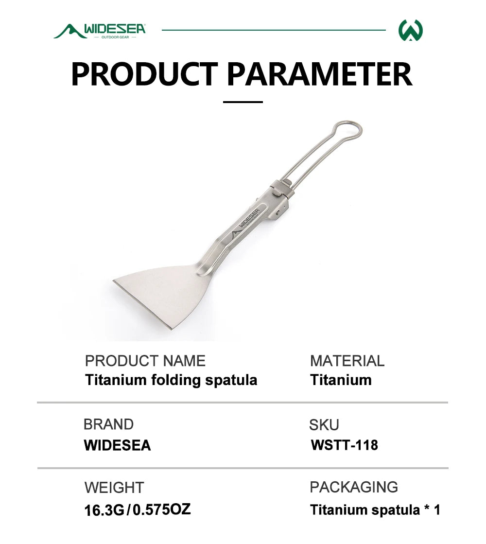 Titanium Opvouwbare Camping Keukenspatel – Lichtgewicht Outdoor Spatel Voor Picknick & Kamperen