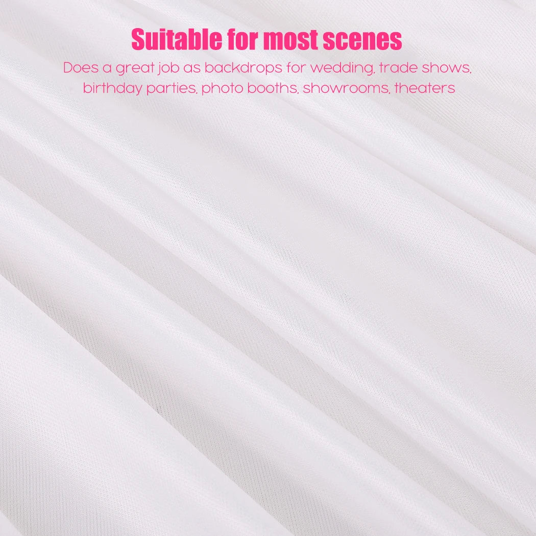 Witte Backdrop Gordijn 3x3M – Plooien Decoratie voor Bruiloft, Fotografie en Feest Achtergrond