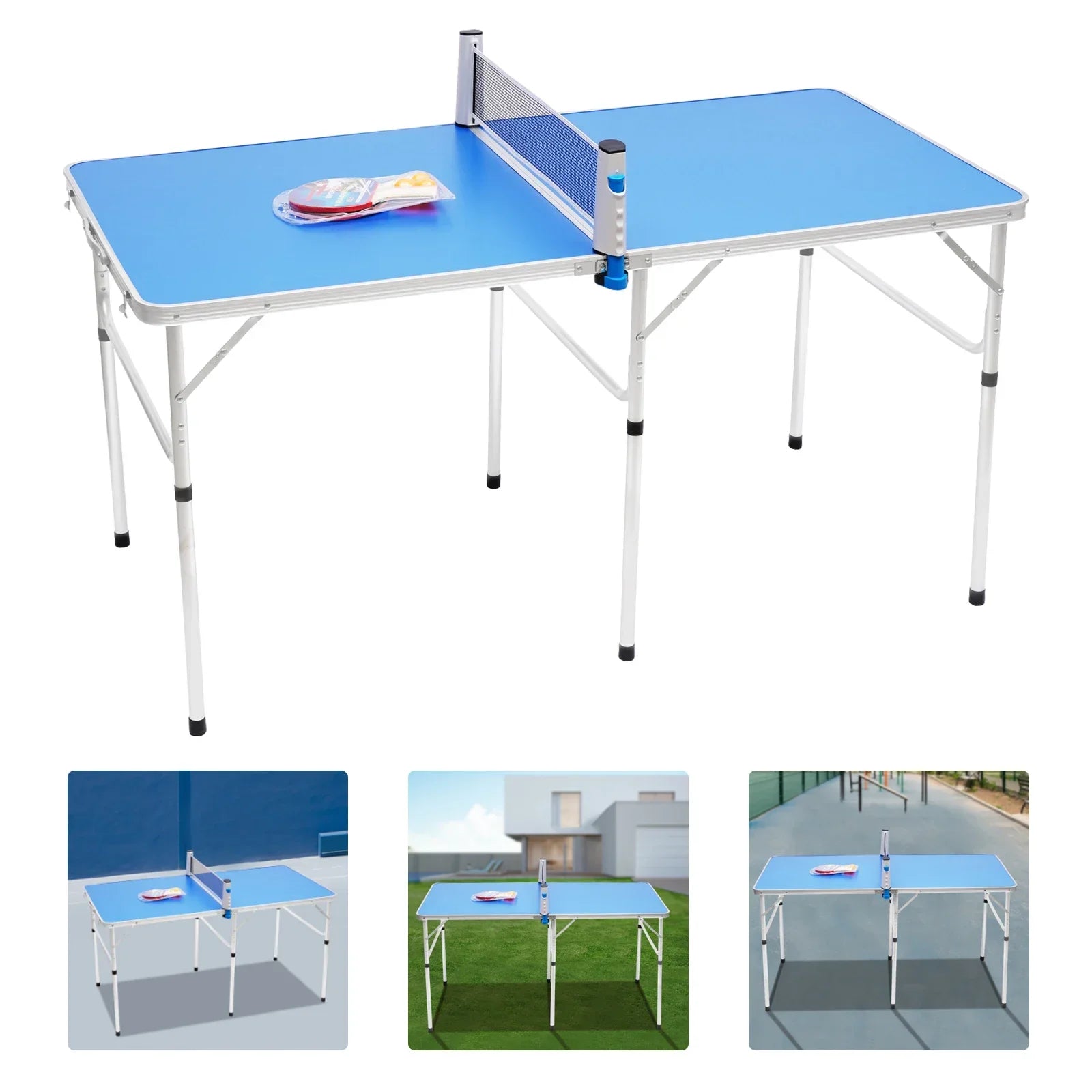 Opvouwbare Tafeltennistafel voor Binnen – Inclusief Batjes, Ballen en Net – Compact & Verplaatsbaar – Ideaal voor Thuis en Recreatie