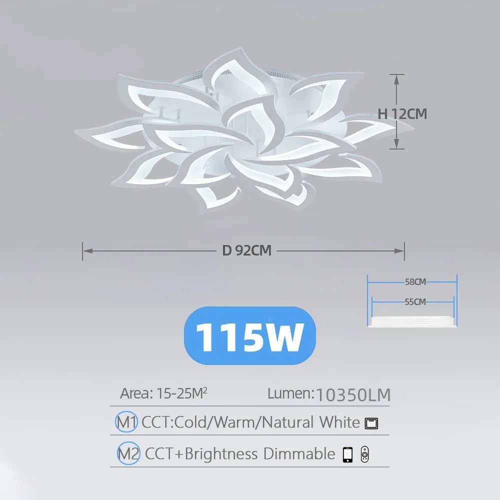 Moderne LED Plafondlamp met Afstandsbediening & App – Dimbare Smart Verlichting voor Woonkamer, Slaapkamer & Keuken
