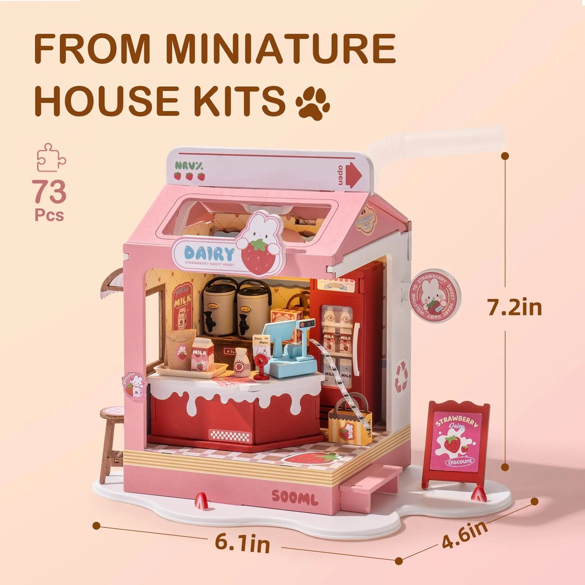 DIY Miniatuur Huis Kit – Food Box Creatief Bouwpakket voor Kinderen en Hobbyisten – Houten Miniatuur Poppenhuis 1:24