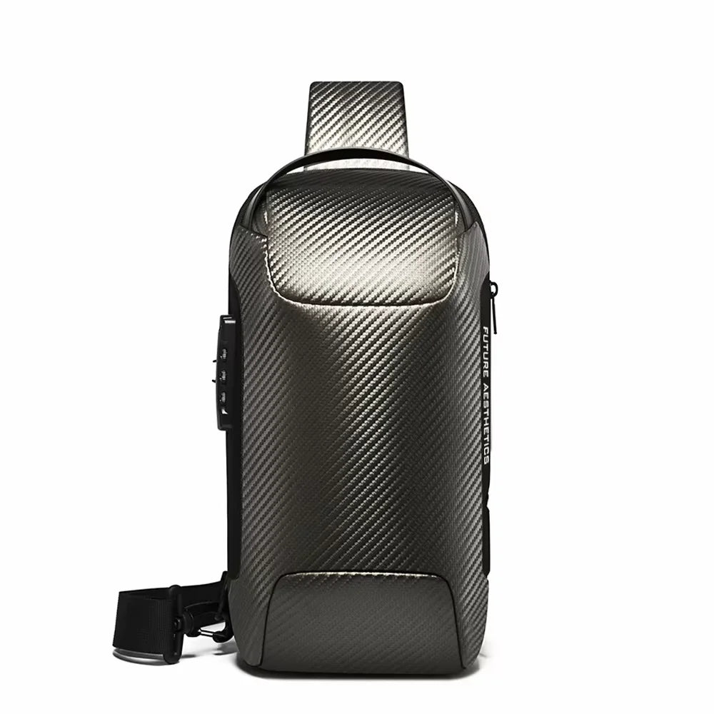 Waterdichte Multifunctionele Heren Crossbody Tas met USB‑Oplaadpoort – Anti‑Diefstal Sling Schoudertas
