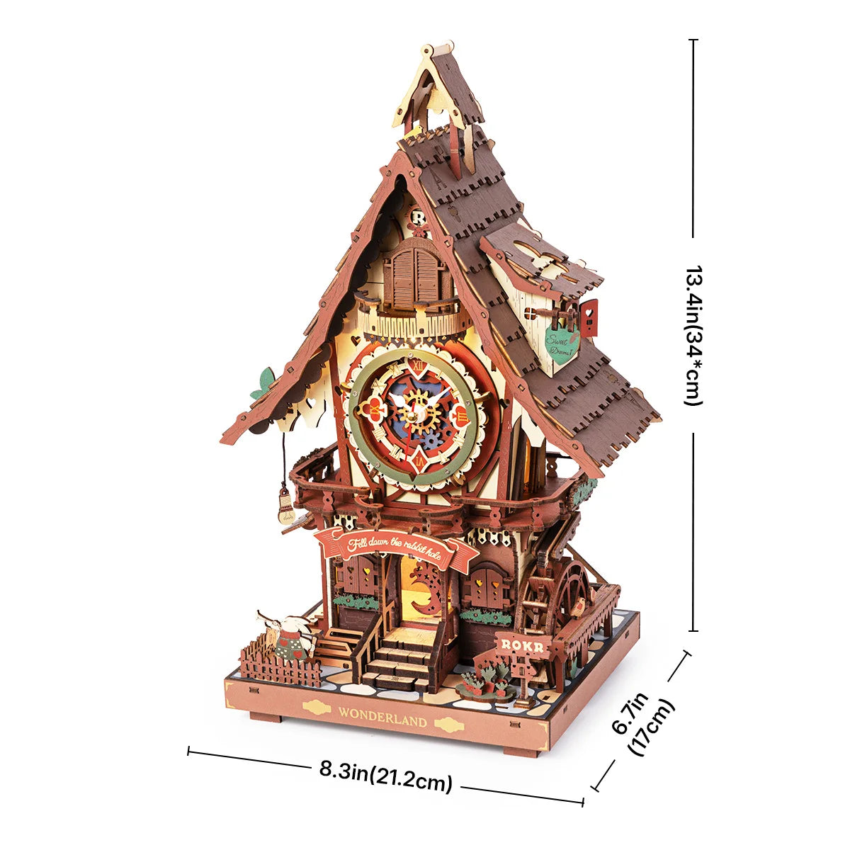 3D Houten Koekoeksklok Puzzel – Mechanische DIY Kit voor Tieners en Volwassenen – Bewegende Vogel & LED Verlichting – Origineel Creatief Cadeau
